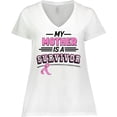 thumbnail image 3 of Inktastic My Mother is a Survivor Breast Cancer Awareness Women's Plus Size V-Neck T-Shirt, 3 of 5