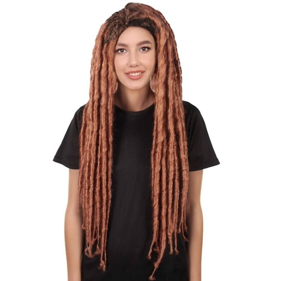 HPO Adult Women's Long Dreadlocks Aburun Colour Wigs, Best for Halloween & Cosplay, Synthetic Fiber