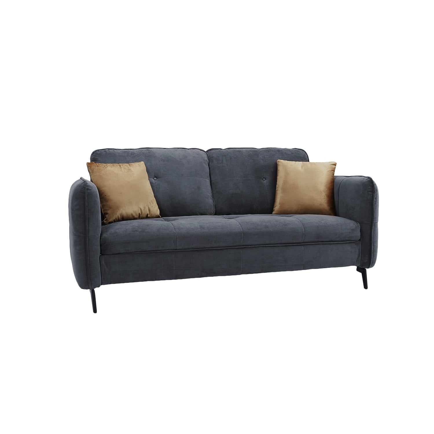 Kadyn 2-Seater Fabric Sofa Couch, Modern Loveseat Sofa with Pillow, Upholstered Linen Fabric Sofa for Living Room, Dark Gray Kadyn 2-Seater Fabric Sofa Couch, Modern Loveseat Sofa with Pillow, Upholstered Linen Fabric Sofa for Living Room, Dark Gray