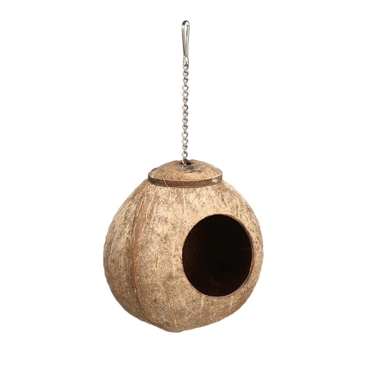 Coconut Birds Nest, Bird Cage with Climbing Ladder, Coconut Hide Bird