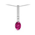 thumbnail image 2 of Star K � Oval 8x6mm Simulated Pink Tourmaline Bar Pendant Necklace, 2 of 9