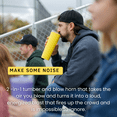 thumbnail image 4 of Loud Cup 23 oz Tumbler + Stadium Horn with Slide-Close Lid (Jet Black) - Double-WallCup Reusable Water Bottle Coffee Travel Mug - Worlds Loudest Cup for Game Day, 4 of 9