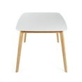 thumbnail image 3 of Dining Table- 59 Inch Rectangular Faux Wood White- Brown Splayed Legs, 3 of 6