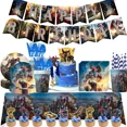 thumbnail image 2 of Transformers decoración de fiesta de cumpleaños globos de papel de látex vajilla desechable coches Robot telón de fondo para niños suministros de fiesta, 2 of 5
