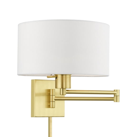 40036-12 Livex Lighting 1 Light Swing Arm Wall Sconce-Satin Brass Finish