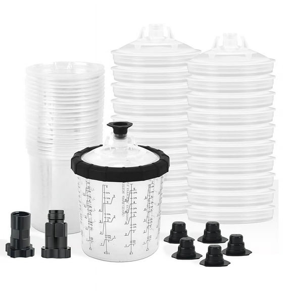 HOT Paint SprayerGun Cup System for Automotive Paint,20 Pack Standard Size Lids and Liners Kit,Standard 20Ounce (600ml) Kit