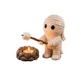 thumbnail image 2 of Halloween Campfire Tealight Holder, Cute Ghost Mummy Scarecrow Statue Tealight Candle Holders, Ghost Campfire Gathering for Halloween Decorations Indoor, Not Included Candle A, 2 of 6