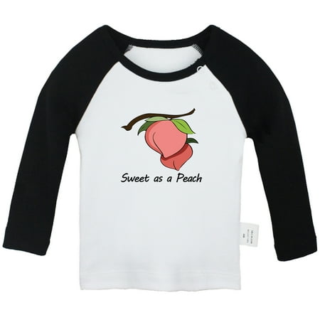 

iDzn Sweet as a Peach Novelty T shirt For Baby Newborn Babies T-shirts Infant Tops 0-24M Kids Graphic Tees Clothing (Long Black Raglan T-shirt 0-6 Months)