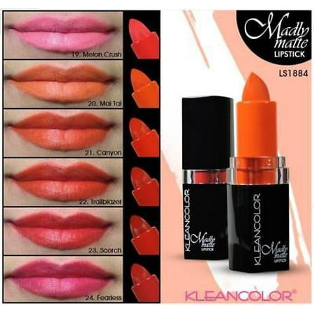LWS LA Wholesale Store  6pc FULL SET Kleancolor Madly Matte Lipstick VIVID BOLD ORANGE RED us sell
