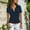 Navy, variant on TRUBKH Blouses & Button-down Shirts,short Sleeve Blouse,gauze Shirts for Women,tops for Women,long Button Down Shirts for Women,short Sleeve Turn Down Collar Pockets Buttons Shirt Tops Black L