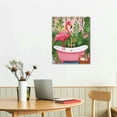 thumbnail image 3 of ONETECH  Flamingo in Bathtub Bathroom Canvas Prints Wall Decor Tropical Pink Flamingo Canvas Art Sign Canvas Poster Gifts for Home Toilet Bathroom Decor, 3 of 5