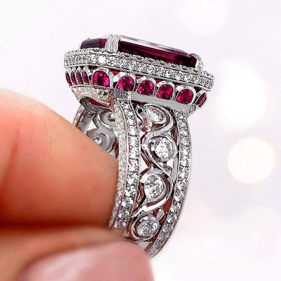 PERITANG Modern Anniversary Proposal Gift for Wife Ladies Dazzling Comfortable Fit CZ AAA Zircon Ring Ideal Jewelry Gift With Gift Packaging