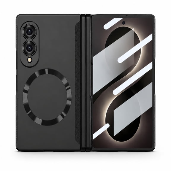 Lunvic for Samsung Galaxy Z Fold 8 Case Magnetic, Full Coverage Hinge Guard Protection Compatible with MagSafe, Built-in Screen Protector, Raised Camera Shield, Black
