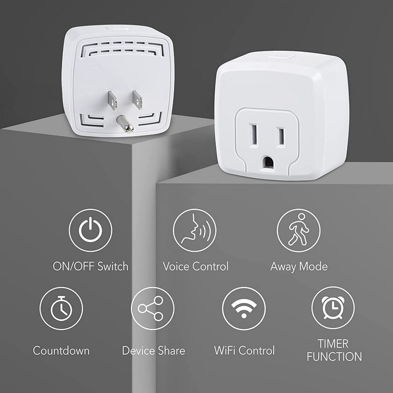 HBN Smart Plug Mini 15A, WiFi Smart Outlet Works with Alexa, Google Home Assistant, Remote Control with Timer Function, No Hub Required, ETL