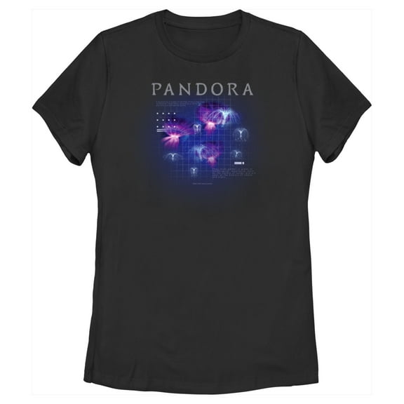 Women's Avatar Pandora Panopyra and Woodsprites Diagram  Graphic Tee Black Medium