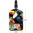 thumbnail image 6 of Square 2Pack PU Leather Toucan Cruise Luggage Tag with Privacy Cover and Name ID Tag for Travel Handbags Backpacks Luggage Tags, 6 of 6