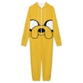 thumbnail image 3 of Adventure Time Jake The Dog Men's Hooded Jumpsuit - Zip Up One Piece Pajamas Soft Cozy Winter Warm Plush Loungewear, 3 of 8