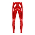 thumbnail image 5 of Doomiva Men's PVC Leather Skinny Pants Stage Club Solid Zipper Crotch Stretch Tight Leggings Red 4XL, 5 of 6