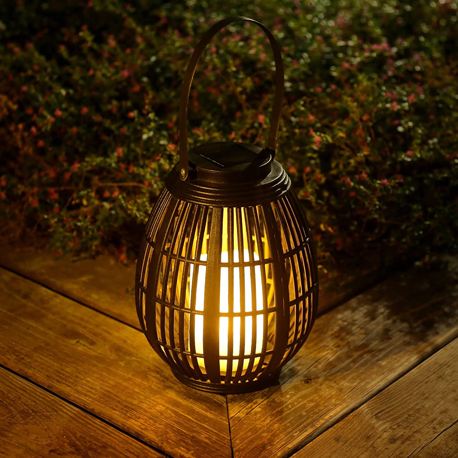 Solar Power Flameless LED Candle Lantern LightsOutdoor Garden Hanging Lamp BM 