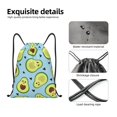 thumbnail image 4 of Xecao Avocado and Hearts Pattern Sports Drawstring Backpack - String Swim Gym Bag with Wet Proof Pocket for Women&Men-Medium, 4 of 6