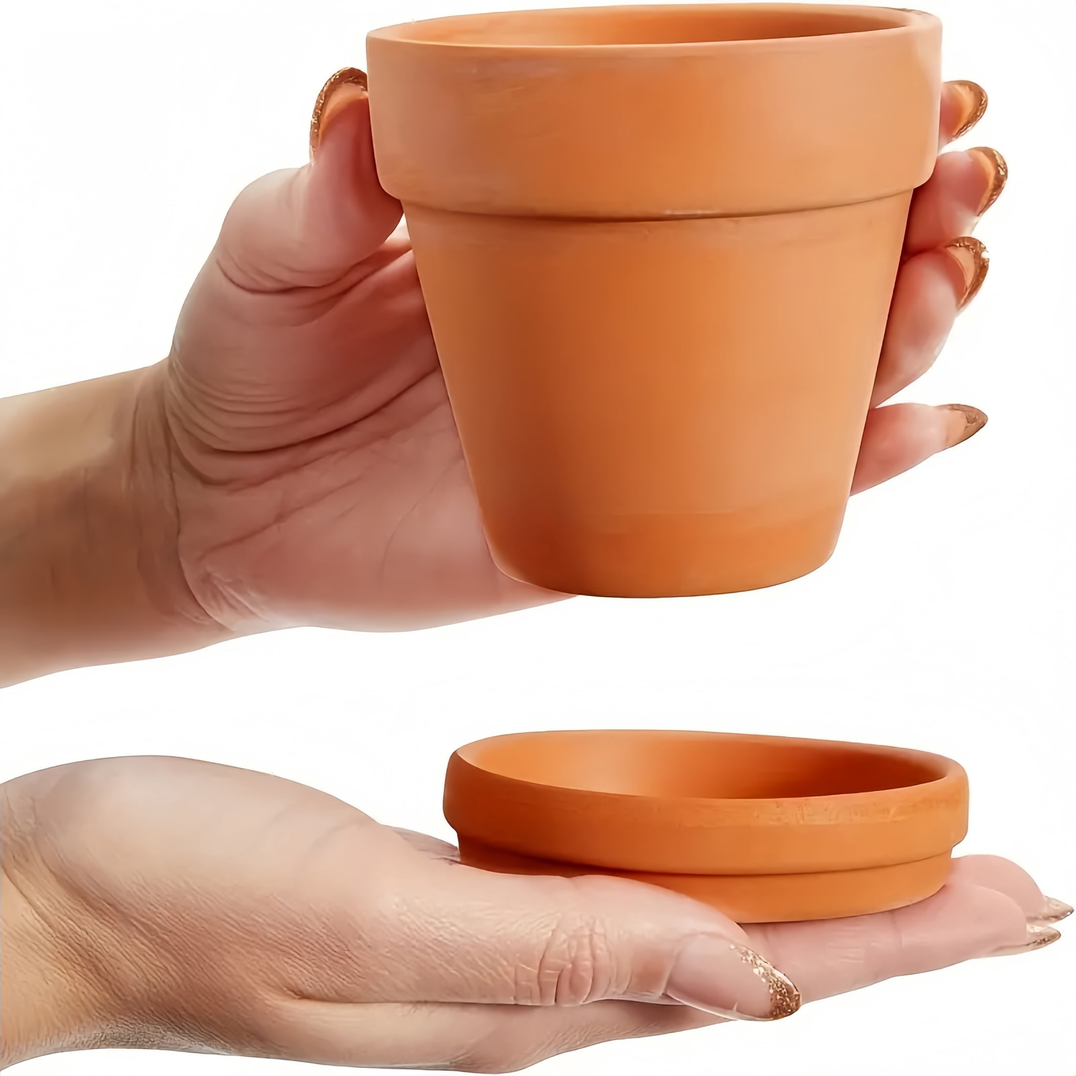 9 Packs, 3inch Small Terracotta Pots With Saucers For Succulents, Clay Flower Planters With Drainage Holes For Indoor, Outdoor Plants, Cactus, Arts And Crafts Projects