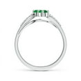 thumbnail image 2 of ANGARA Natural Classic Two Stone Emerald Bypass Split Shank Ring in 14K White Gold for Women (Size-3.7mm) | May Birthstone, Birthday, Anniversary, Jewelry Gift for Women | Natural Emerald Ring, 2 of 7