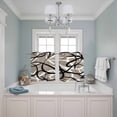 thumbnail image 3 of 2 Panels Kitchen Tier Curtains 39 Inch Length, Brown Geometric Grommets Window Treatment Curtain, Vintage Black White Striped Abstract Art Thermal Curtains Drapes for Living Room/Bathroom, 3 of 9