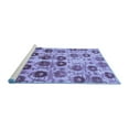thumbnail image 2 of Ahgly Company Machine Washable Indoor Square Abstract Blue Modern Area Rugs, 4' Square, 2 of 4