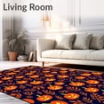 thumbnail image 2 of ODIKA 5'x7' Machine Washable Non-Slip Area Rug, Mystical Pumpkin Patch Harvest Festival Tree Base Decoration High Traffic Rug, Orange, 741317, 2 of 7
