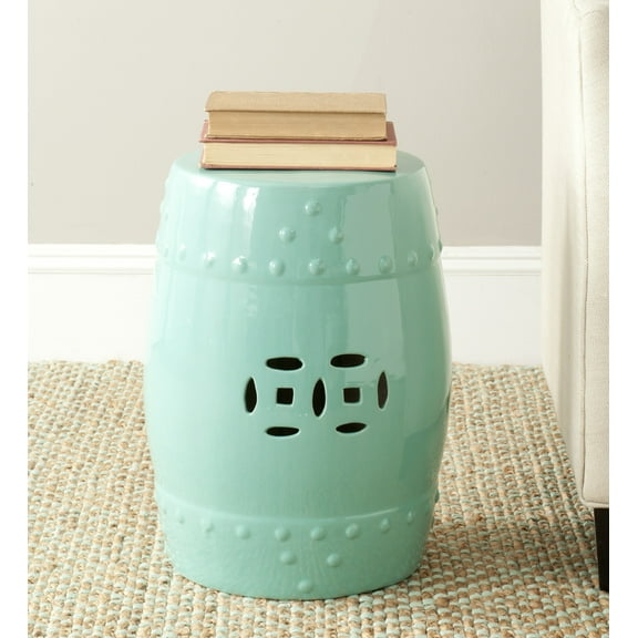Safavieh Modern Ming Indoor/Outdoor Ceramic Garden Stool, Light Blue