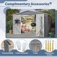thumbnail image 5 of 10X8 FT Outdoor Storage Shed, All Weather Metal Sheds withLockable Doors, Tool Shed for Garden, Patio, Backyard, Lawn, Grey, 5 of 9