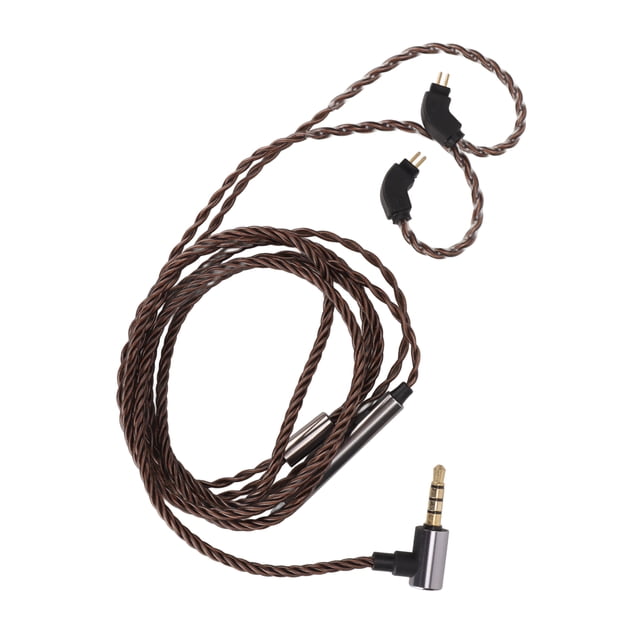 Cable de auriculares, cable de auricular de reemplazo de 3,5 mm oxísgeno alambre de cobre sin oxímeno duradero con micrófono parauriculares de 2 pinos de 2 pinos de 0,78 mm