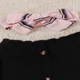 thumbnail image 4 of AMERTEER Baby Girl Sets Long Sleeve Off Shoulder Button Tops Long Striped Pants Head Band, 4 of 6
