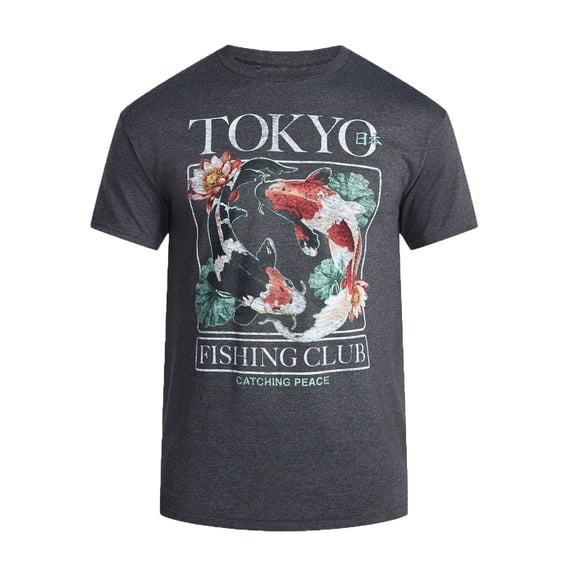 Men's Tokyo Fishing Club Gray Graphic T-Shirt - Small