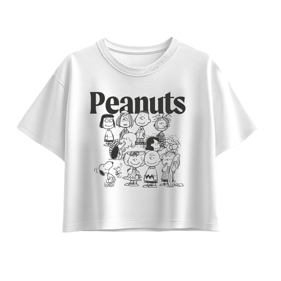 Peanuts - Group Outline - Youth Girls Boxy T-Shirt