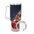 thumbnail image 2 of Regalos navideños personalizados para vasos de 40 oz con asa y pajita - Taza de café de viaje de acero inoxidable con tapa - Regalos ideales para mujeres, niñas y niños en cumpleaños y Navidad, 2 of 8