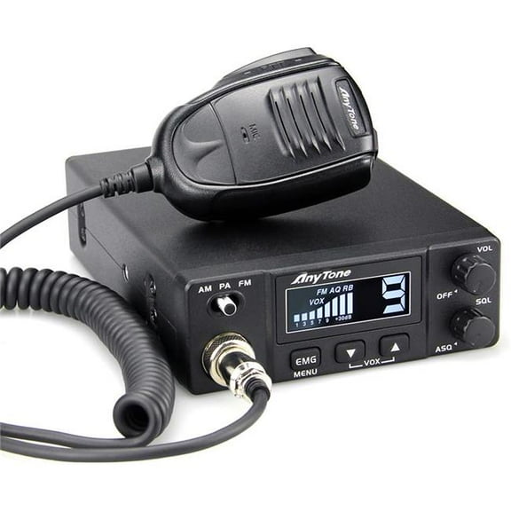 Anytone AT-505PRO 4W AM & FM 40 Channels CB Radio, Black