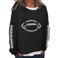 thumbnail image 1 of EQWLJWE Chandails en Molleton de Football pour Femmes, Chandails en Molleton de Jour de Match, Chandail-Over Rugby Surdimensionné, Col Rond, Hauts d'Entraînement pour Femmes, 1 of 3