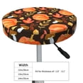 thumbnail image 4 of Picia Autumn Pumpkin Pattern Round Stool Covers Comfy Seat Covers Stretch Removable Washable Chair Slipcover Round Bar Chair Cushion Cover-14 inch, 4 of 7