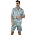 thumbnail image 2 of Men's Silk Pajama Set | Silky Satin | Short Sleeve Top and Shorts | Button Pajama Set, 2 of 7