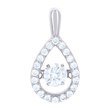 925 Sterling Silver Womens Cubic Zirconia Fashion Teardrop Charm Pendant for Women