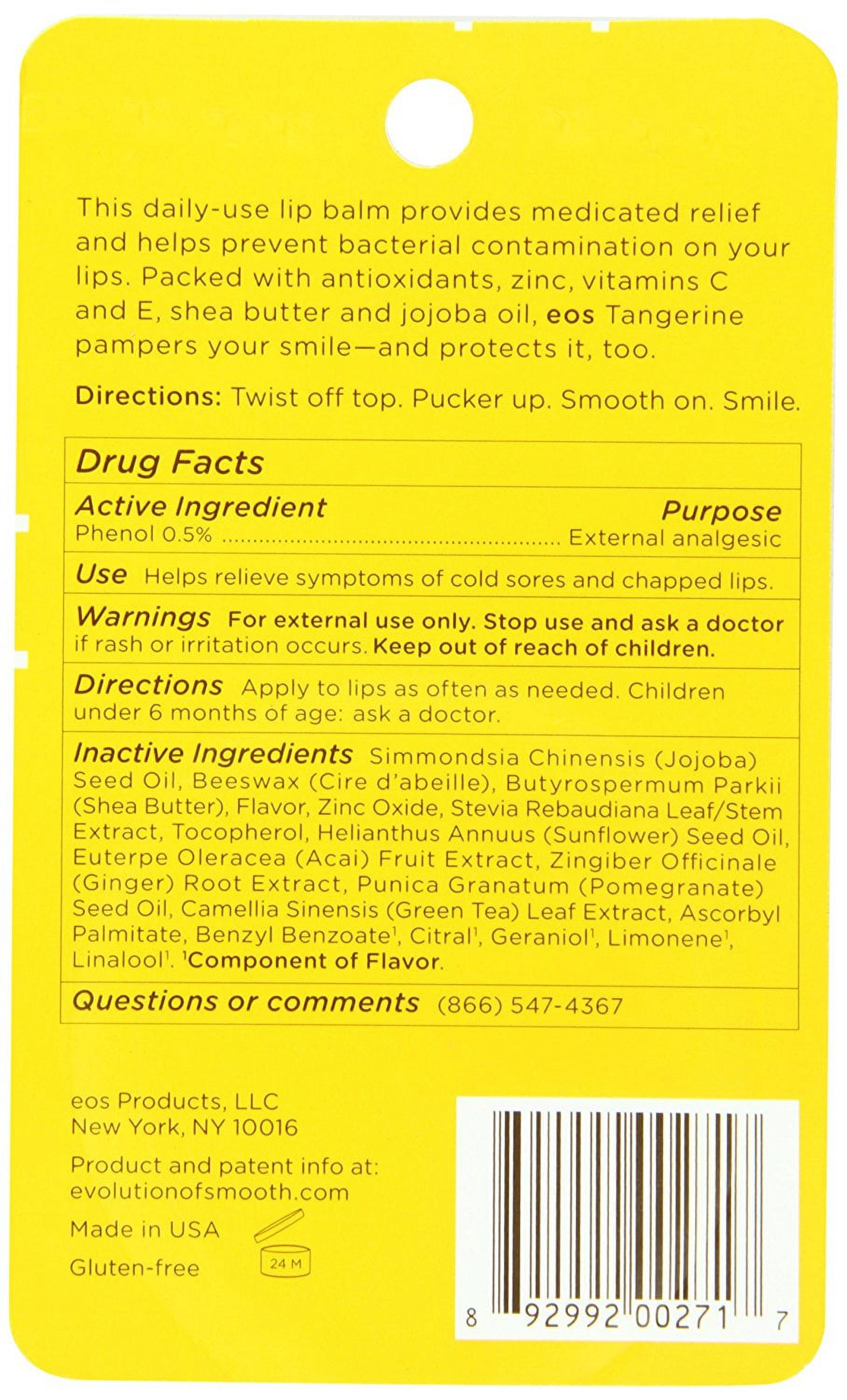 eos Tangerine Medicated Lip Balm, 0.25 oz - image 2 of 2