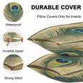 thumbnail image 4 of Waterproof Throw Pillow Covers Set of 2, 26x26 Inch Retro Peacock Feathers Decorative Pillowcases Outdoor Pillow Slip Cushion Covers Set for Couch Tent Vintage Abstract Art, 4 of 7