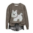 thumbnail image 3 of Uootdi Fall Fashion Must Haves Gift Dog Graphic Print Long Sleeve Shirts for Women Crewneck Cute Tee Tops Casual Loose Trendy Pull, 3 of 4