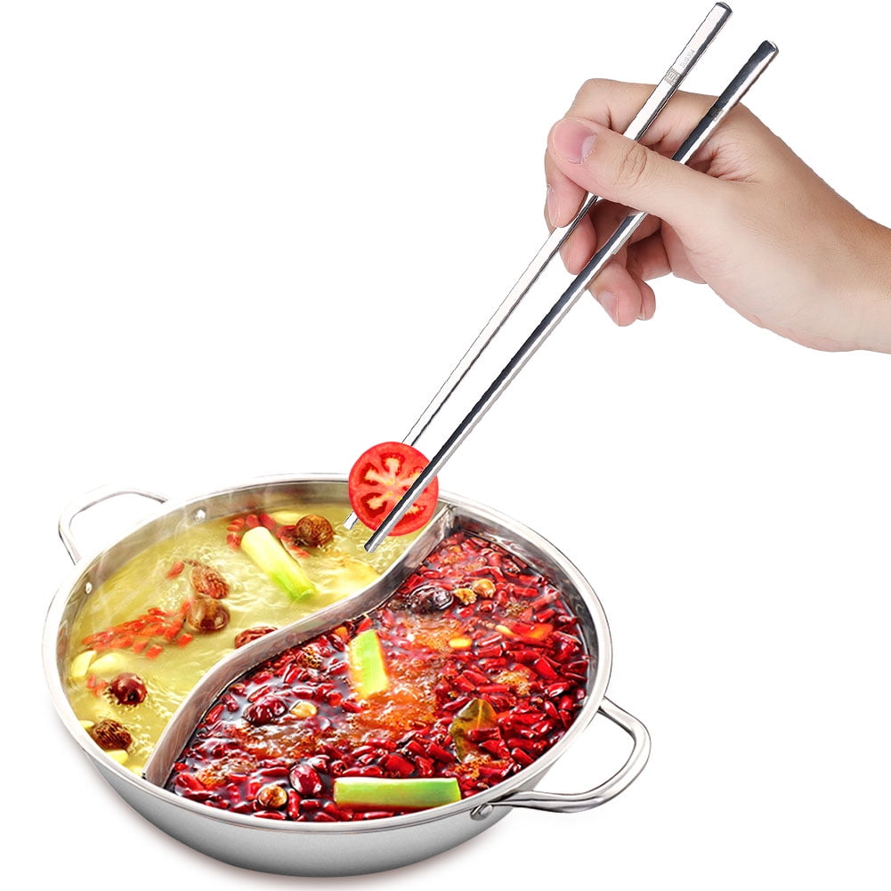 Solid Chopsticks,OTVIAP Solid Flat Stainless Steel Korean Chopsticks