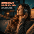thumbnail image 6 of Jill Deaaa Wireless Over Ear Headphones, Hybrid Active Noise Cancelling Bluetooth Headphones with Microphone for Travel Home Office, 6 of 8