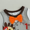 thumbnail image 5 of Okbabeha My First Thanksgiving Outfits Baby Boy Turkey Onesie Long Sleeve Romper+Turkey Pants Hat Newborn Infant Fall Clothes, 5 of 8