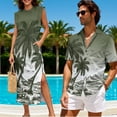 thumbnail image 2 of KUIFORTI Matching Couple Outfits Quick-dry Tropical Palm Tree Husband and Wife Clothing Womens Summer Dresses with Pockets Round Neck for Summer Vacation Trip, 2 of 7