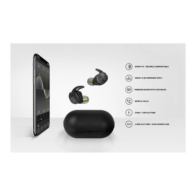 Jaybird RUN XT True wireless earphones with mic in ear Bluetooth noise isolating black flash Walmart