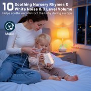 Nasal Aspirator for Baby, Electric Baby Nose Booger Sucker with 9 Levels Suction, Night Light and 10 Nursery Rhyme Soothing Function, Electric Nose Suction for Baby Toldder Child with 3 Silicone Tips